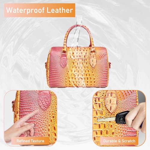 Image of Makcr Joacbv Top-Handle Crocodile Purses For Women Crossbody Leather Bags Trendy Large Capacity Tote with Shoulder Strap