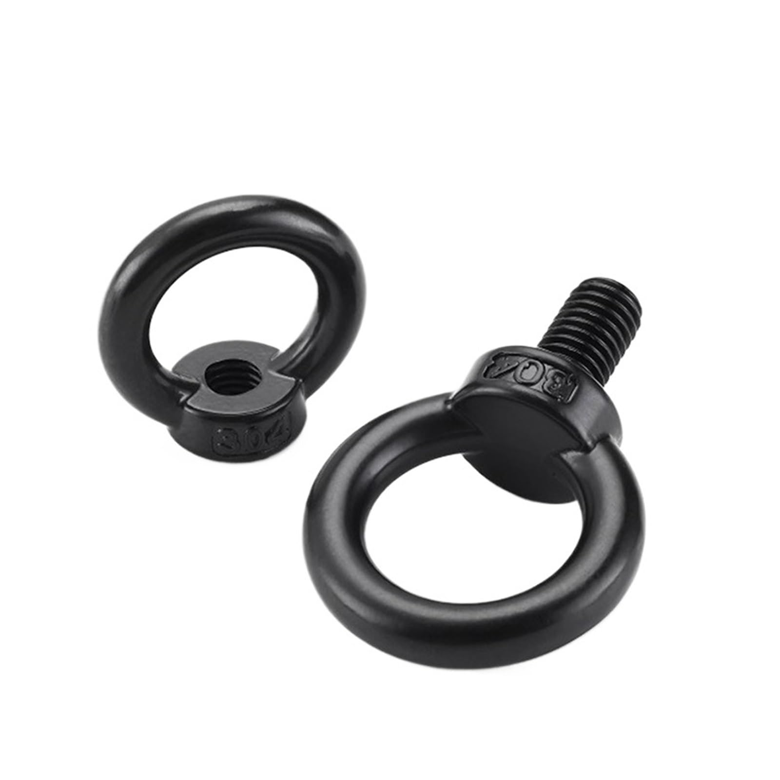 Pernos de Ojo de Acero CáNcamos Tornillos y tuercas de anillo elevación acero inoxidable 304 con revestimiento negro M3 M4 M5 M6 M8 M10 M12 M14 M16 M18 M20 M24(Ring Nuts ONLY)