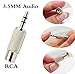 zdyCGTime RCA to 3.5MM Audio Adapter Metal 3.5mm (1/8 Inch) Stereo Plug Male to RCA Female Jack Adaptor Connector(Silver)(2 Packs, 3-Pole)