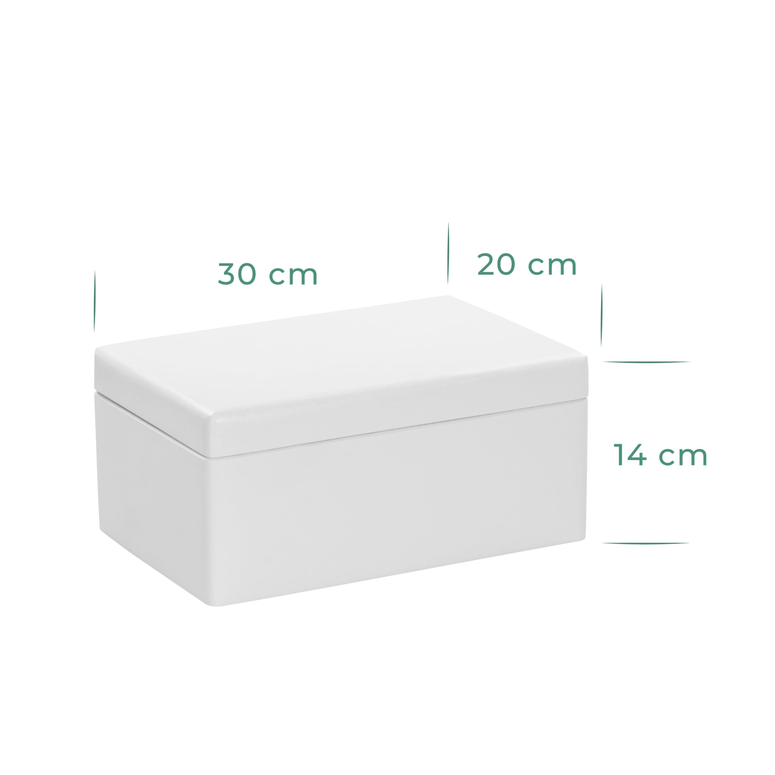 LAUBLUST Scatola in legno con coperchio - 30x20x14cm, bianco, FSC® - Scatola portaoggetti | Scatola dei ricordi | Confezione regalo e artigianato