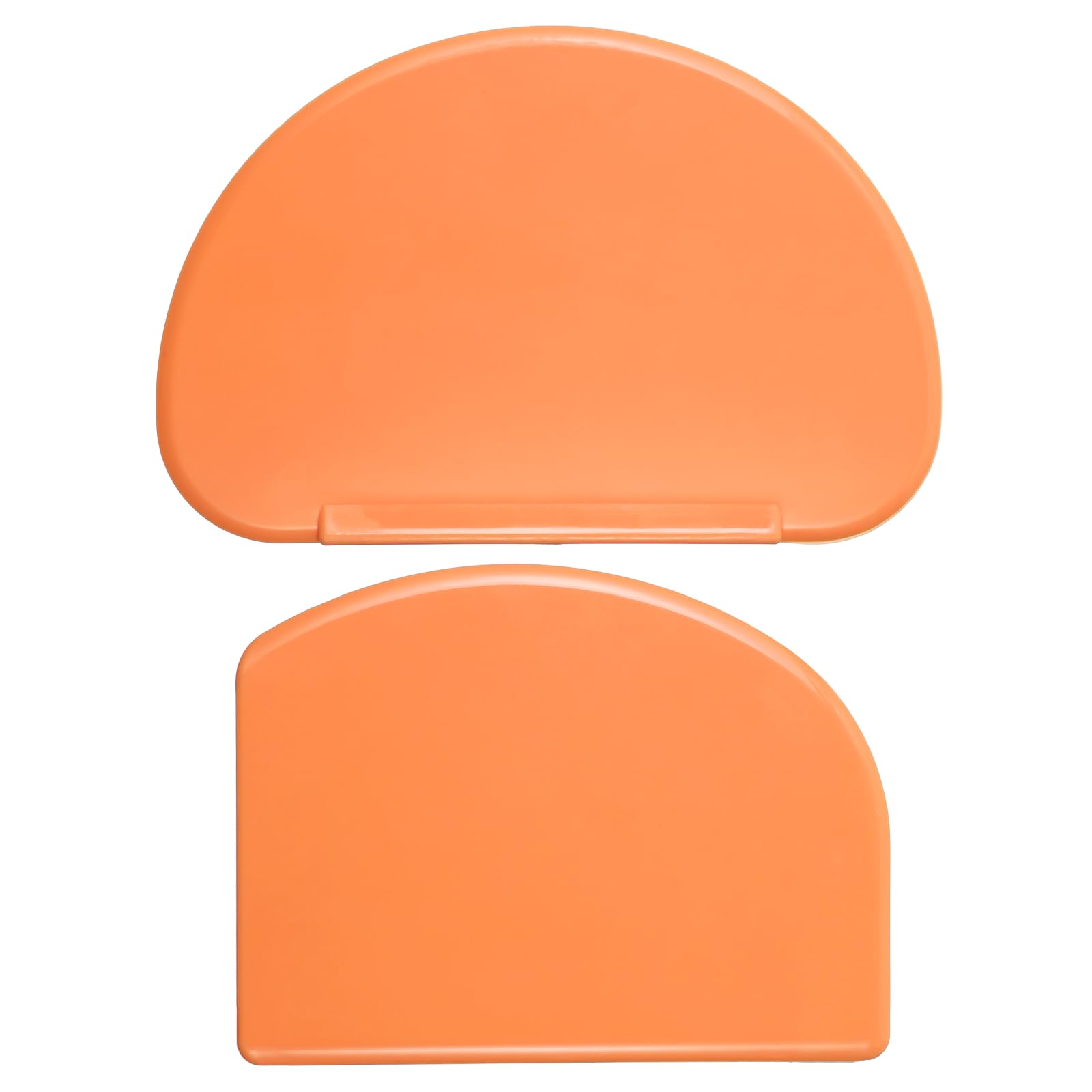 2PCS Orange Food Grade Silicone Bowl Scraper, Curved Contoured Edge Flexible Dough Scraper Pastry Cutter Helper for Baking, Shaping Pastry Dough, Sourdough Proofing, Scraping Food from Mixing Bowls