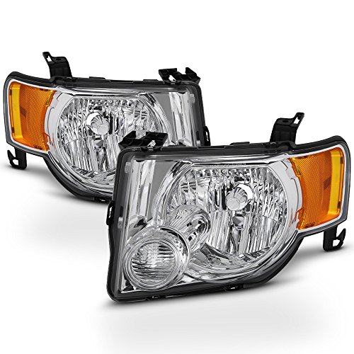 ACANII - For 2008-2012 Ford Escape Chrome Factory Style Headlights Headlamps 08-12 Driver + Passenger Side