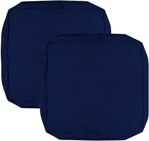 FLYMEI Fundas para Cojines de Patio 24x24x4 Impermeables Funda para Cojín de Exterior de Reemplazo 2 Paquetes Funda para Cojín de Asiento de