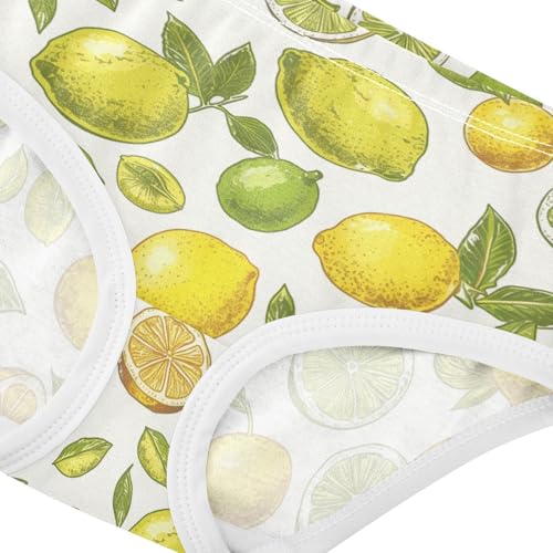 Wusikd Retro Lime Lemon Girls' Underwear Cotton Girls Briefs Soft Toddler Underwear 2T4