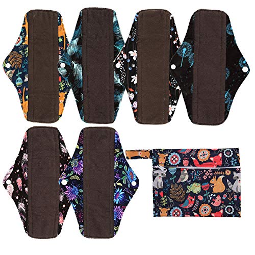 ReUseLife Washable Cloth Menstrual Pads/Mama Cloth/Reusable Sanitary Pads (Forest, 10 inch/Regular)