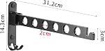 JOOM Clothes Drying Rack,Wall Mounted Drying Rack,Retractable Folding Wall Clothes Hanger Rack Laundry Hanger Sturdy Hanging Dryer Rack Clothes Hooks of Metal (one Pack, Black)