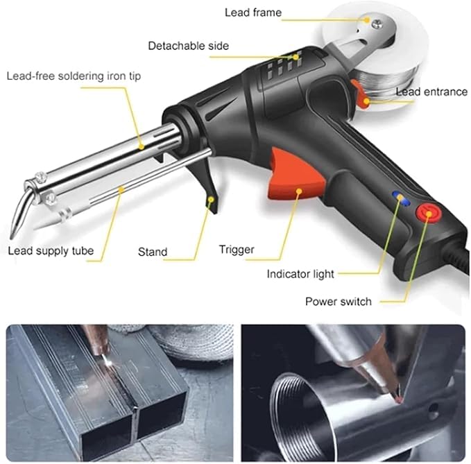 Ayyecoeeye Ensemble de 5 pièces de soudeur multifonction pour fer à souder - Outils de soudage laser industriels chauffés à l'intérieur - Pistolet de soudage Ayyecoeeye - Livré avec 3 rouleaux de fil