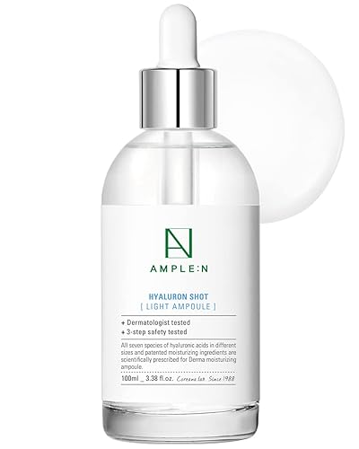 Miniatura 8 de AMPLEN Hyaluron Shot Light Ampoule 1.01 fl. oz. (1.0fl oz)  Intensive 7 Hyaluron Acid Hydro Boost Refreshing Suero, sin aceite, hidrata para pieles
