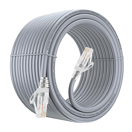 Image of NOTOFIRE Cat6 Ethernet Cable,High Speed 550MHZ /10 Gigabit Speed UTP LAN Cable,Network Cable Internet Cable RJ45 Cable LAN Wire,Patch Computer Cord Gigabit Category 6 for Modem(30 MTR),Grey