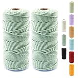 3MM 100 M Rope Garn - Makramee Garn, 100% Natürliches Baumwollseil, Baumwollkordel, 4 Ply...