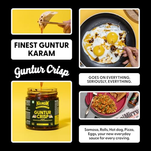 Image of Naagin Guntur Crisp Chilli Oil (160g) | Desi, Crunchy, Mild & Garlicky | Vegan, No MSG | Dip, Pour, Cook | Chilli Oil for Momos, Dimsums & Noodles