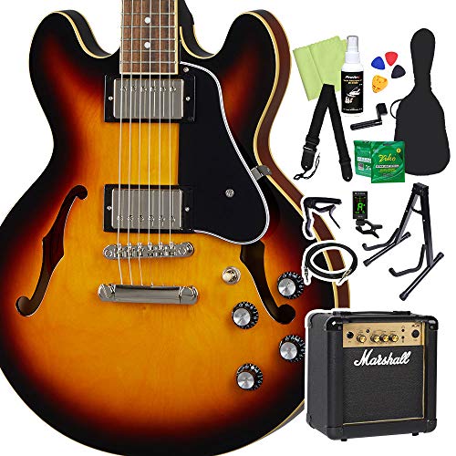 Epiphone ES-339 Vintage Sunburst エレキギター 初心者14点セット MG10付き セミアコギター エピフォン