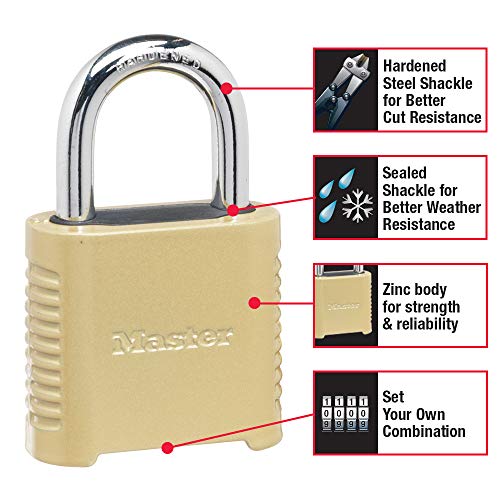 Master Lock 875D Heavy Duty Outdoor Combination Lock 2, Brass Finish by Master Lock - Image 2