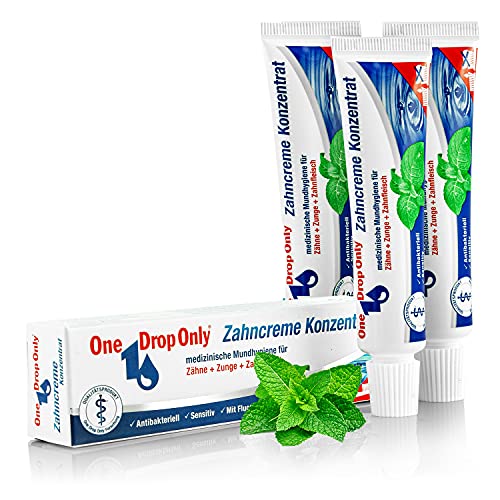 One Drop Only Dentifricio concentrato, igiene orale medica per denti, lingua e gengive, set da 3 x 25 ml