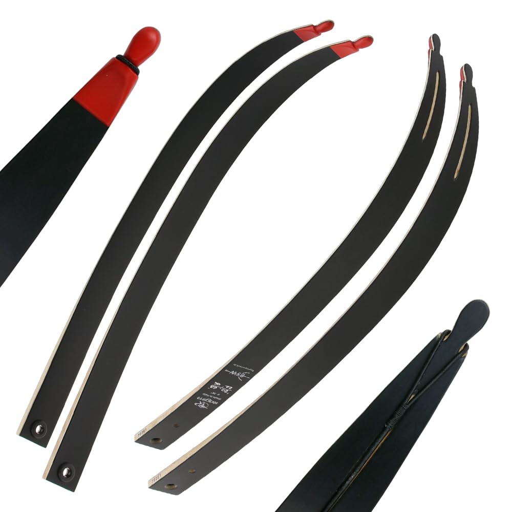 Ragim Universal Wurfarme Black 68 Zoll 18 lbs | Holzkern und Fiberglaslaminat für Takedown-Recurve