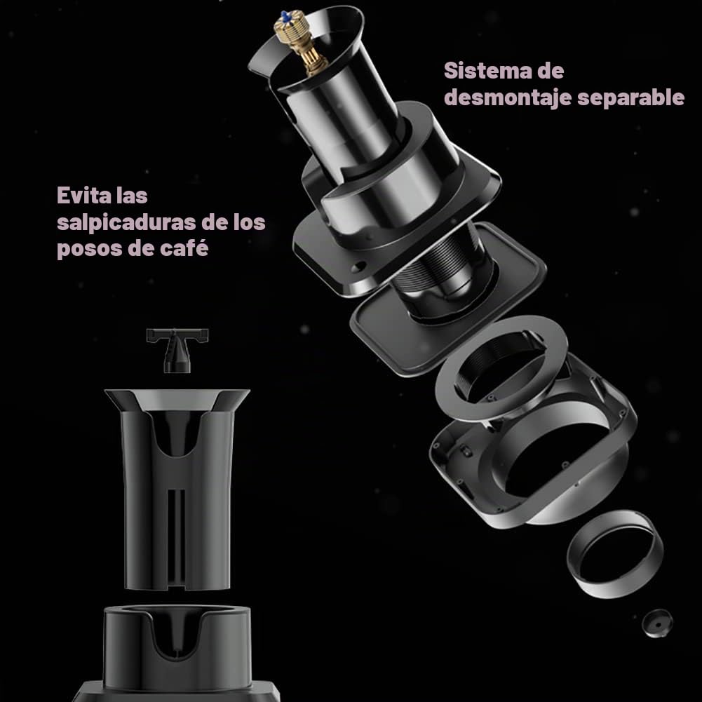 Limpiador automático de portafiltros Knock Box Máquina de limpieza de portafiltros eléctrica de 58 mm con 3 cepillos de diferentes formas Cepillo de limpieza de portafiltros de café 5s Limpieza rápida