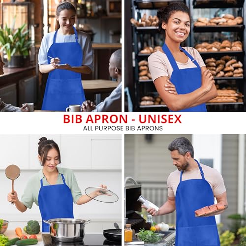 image for Utopia Kitchen 10 Pack Bib Apron, Unisex Adjustable Aprons with 2 Pock
