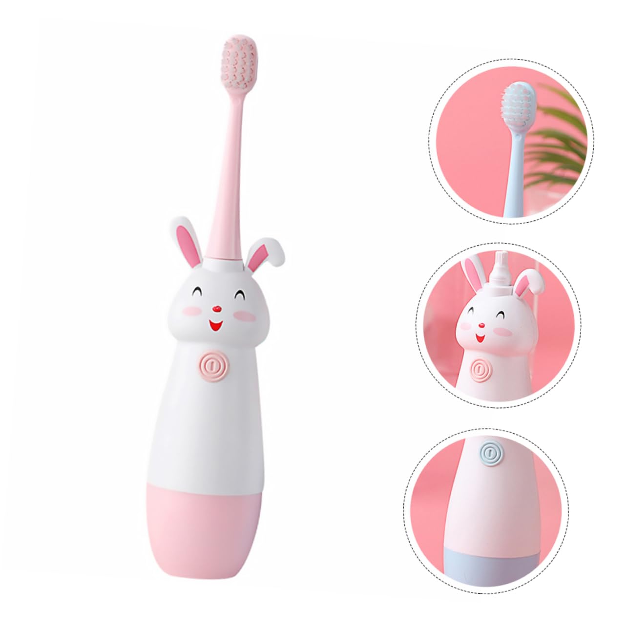 FRCOLOR 2 Set Spazzolino Elettrico Pulisci Denti Elettronico Sonic Vibra Spazzolini Da Denti Per Bambini Spazzolino Elettronico Ricaricabile Spazzolino Da Denti Per Bambini Addominali Rosa