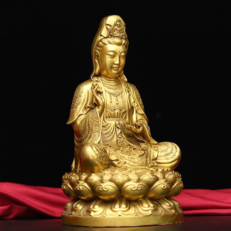 Estatua De Buda para Interiores Estatua de Buda de latón Guanyin, Adornos artesanales, Estatua de Bodhisattva, Estatua de meditación, decoración Estatua De Buda Meditando(M)