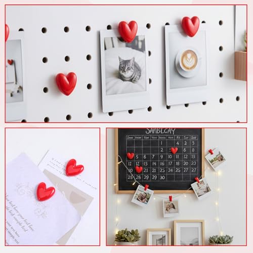 12 imanes decorativos corazón rojo para nevera miniatura 4