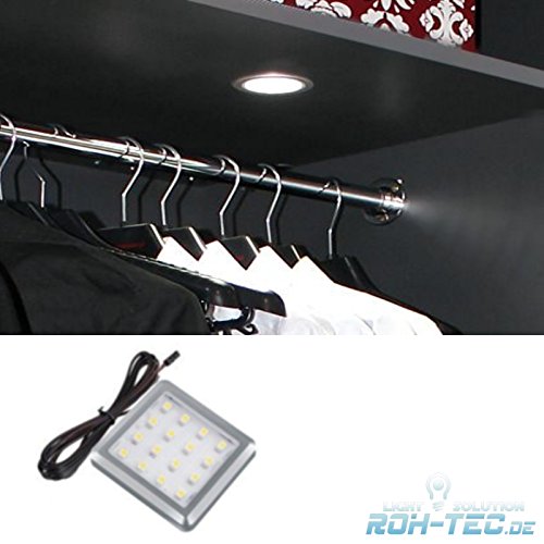 LED AUFBAU Möbel Unterbauleuchte Set: 1-6 Stk. in warm-weiß, neutralweiß oder kaltweiß 12V 1,5W Gehäusefarbe: silber (6 Stk. Silber - warm weiß)