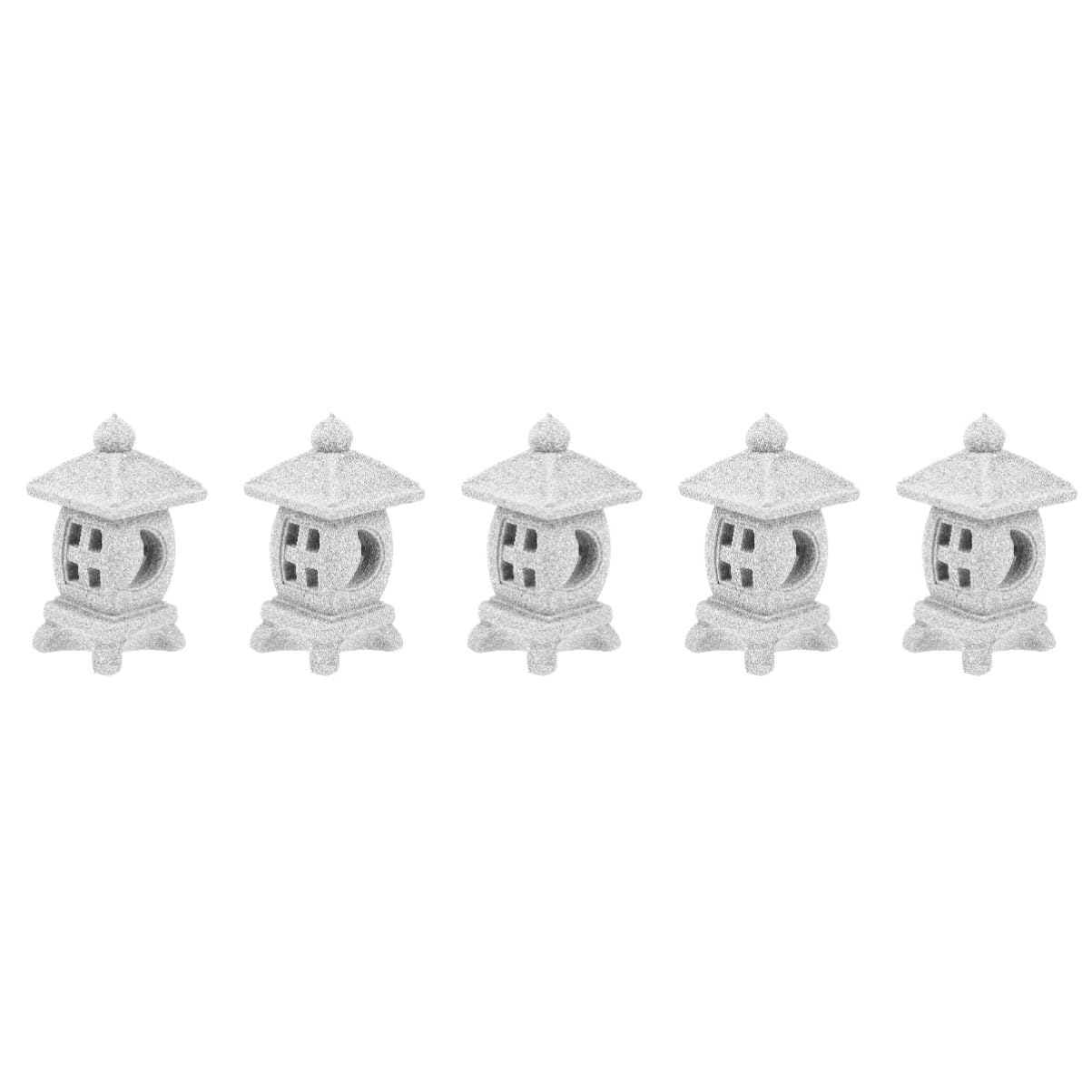 POPETPOP 5 Piezas De Adornos De Lámpara De Piedra Decoración De Pecera Linterna Solar Linternas para Exteriores Plantas De Acuario Mini Templo Piedras De Acuario Pagoda De Piedra De