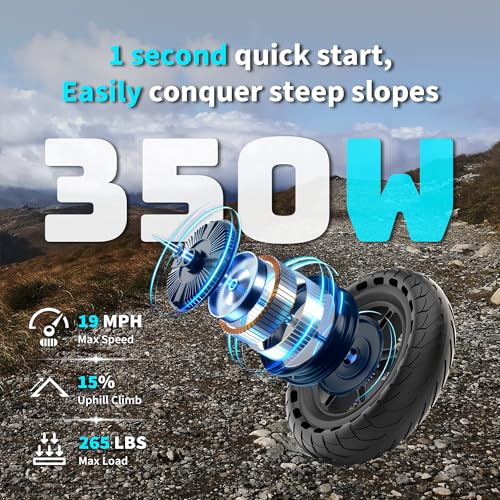 WERHY Electric Scooter with Seat, 350W Motor, 8.5'' Tires, Top Speed 19 mph, Max 16 Miles Ranges, Foldable E-Scooter with Suspension, APP Control, Digital Display, Cruise Control