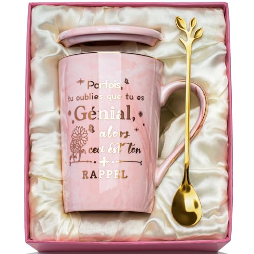 Cadeau Femme, Cadeau Anniversaire Femme Tasse 400ml, Rosa Mug Marbré Céramique, Cadeaux Anniversaire Femm-e, Cadea-u Personnalisé Femm-e pour Collegue Amie...