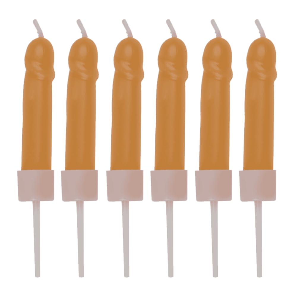 Set di 6 candele candeline a forma di pisello rosa carne per la sposa alla festa hot di addio al nubilato o compleanno diciottesimo sexy gadget per adulti 18+