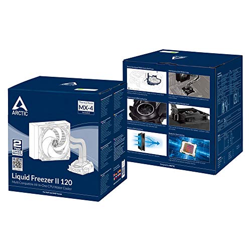 ARCTIC Liquid Freezer II 120 - Raffreddamento Liquido CPU Tutto-in-uno Multi-Compatibile, 1000-3000 RPM (Controllato da PWM), Compatibile Intel e AM4, Alte Prestazioni Consente Overclocking