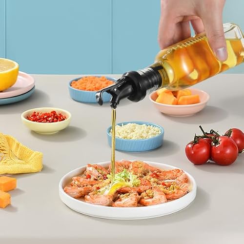 Miniatura 7 de Friberg Set De Aceite Y Vinagre, Set De Sal Y Pimienta, Vinagreras Y Aceiteras De Mesa Con Soporte 2 Botellas De Aceitera Y Vinagre De 200 Ml, 2 Tarros De Condimento De 120 Ml Con Tapas