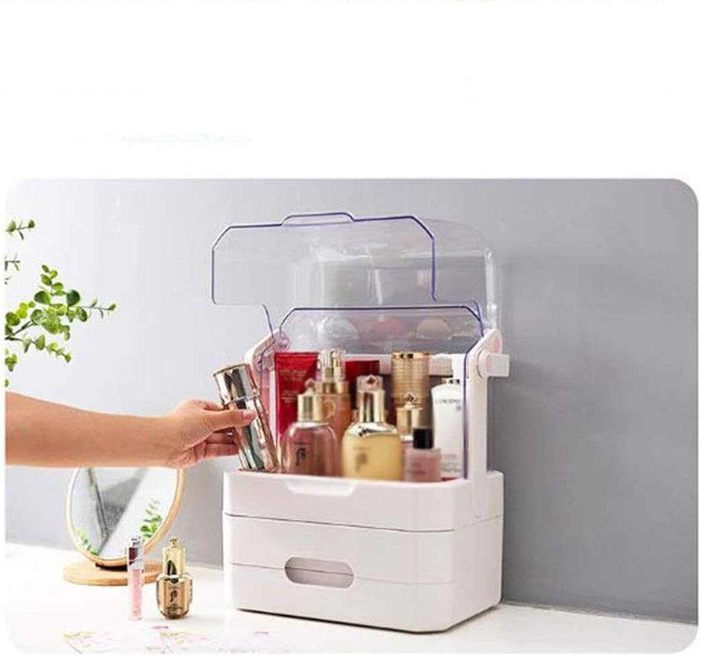 Cosmetic Storage Box - Dust Household Skin Care Products Finishing Box Portable Cosmetic Case (Color : A)