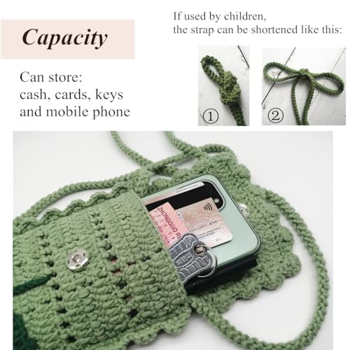 Handmade Crochet flower small Bag Phone Bag Knitted for Women for Girls4