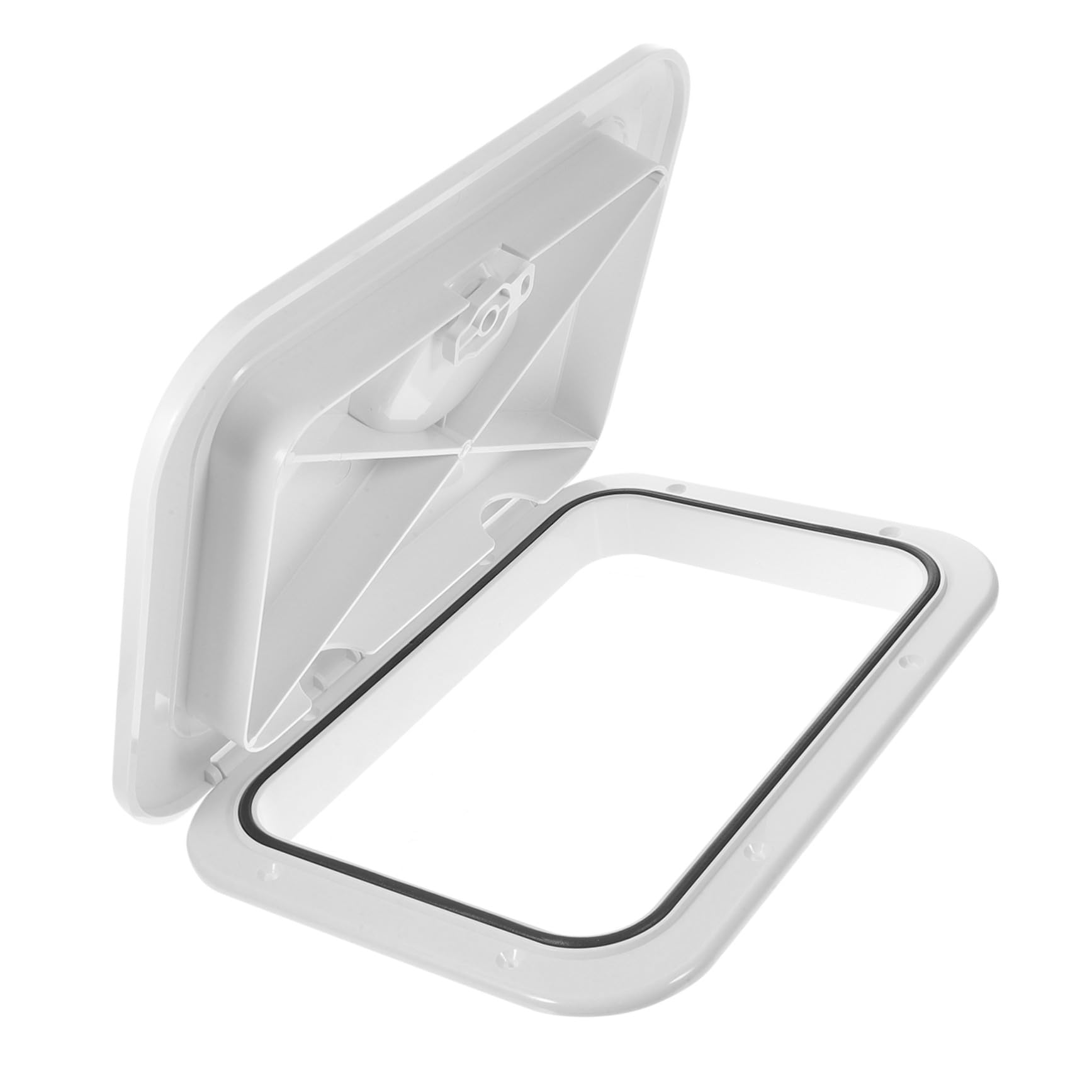 Abaodam White Deck Access Hatch and Lid for Boat and Rv, Uv-Resistant with Rugged Design, Rubber and ABS Material, Suitable for Interior Use and Adding Storage, 270Mm X 375Mm Size