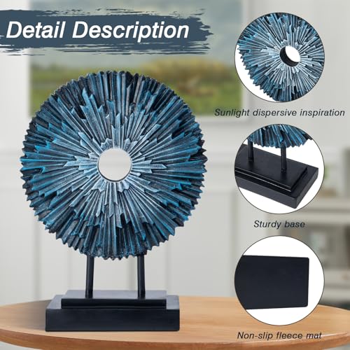 Estatua decorativa moderna abstracta azul y plata miniatura 5