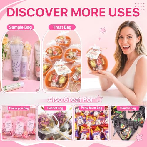 Image of XCLUSY 20PCS (13X18CM)(5x7 inchINCH) Potli Bags for Gifting - Multipurpose Wedding Return Gift Bags | Party Favour, Birthday, Anniversary, Festive Packing Pouches | Organza, Cloth, Brocade, Fancy Luxury Goodie Bags (PINK, 1 Count(Pack of 20))