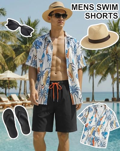 Image of Justay 2 in 1 Mens Swim Trunks 7 Inch, Beach Swim Shorts with Pockets