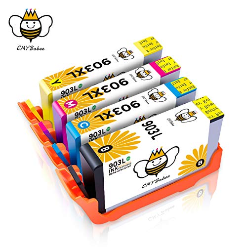 CMYBabee remanufacturados cartuchos de tinta de repuesto para HP 903 X l 903 XL compatible con HP Officejet Pro 6950 6960 6970 (1 negro, 1 cian, 1 magenta, 1 amarillo), color 4 Pack (1B+1C +1Y+1M)