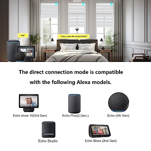 Image of Changshade Smart Zebra Blinds Motorized Shades Remote Control for Indoor Windows, Custom Size Electric Solar Panel Power Automatic Compatible with Alexa, Google Home, Apple Homekit, Blackout, Grey