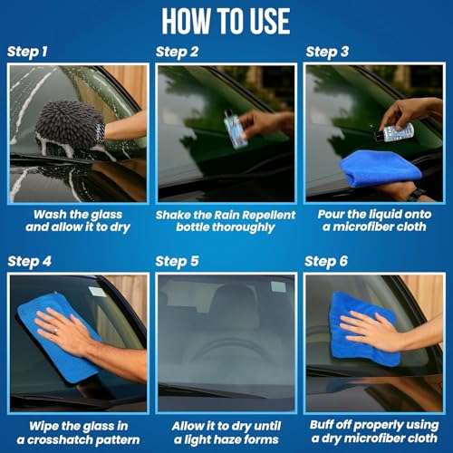 Image of ShineXPro Rain Repellent for Car - Long Lasting Hydrophobic Coating for All Glass Surfaces with ShineXPro Car Glass Water Repellent - Improve Road Visibility & Safety with Windshield Water Repellent