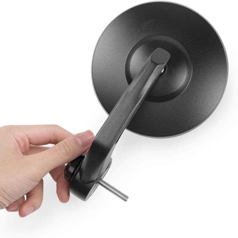 KiWAV Bar End Round Mirrors Short Stem Bob Black 5mm Thread compatible for Triumph Air-Cooled Motorcycles