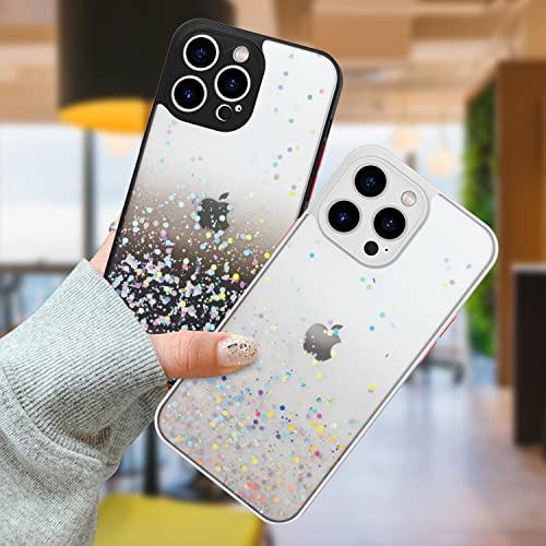 Image of DIZORO Compatible with iPhone 14 Pro Max Case 6.7 inch, Non Moving Glitter Cover for Girls & Women Soft TPU Shockproof Anti Scratch Drop Protection Cover|Black