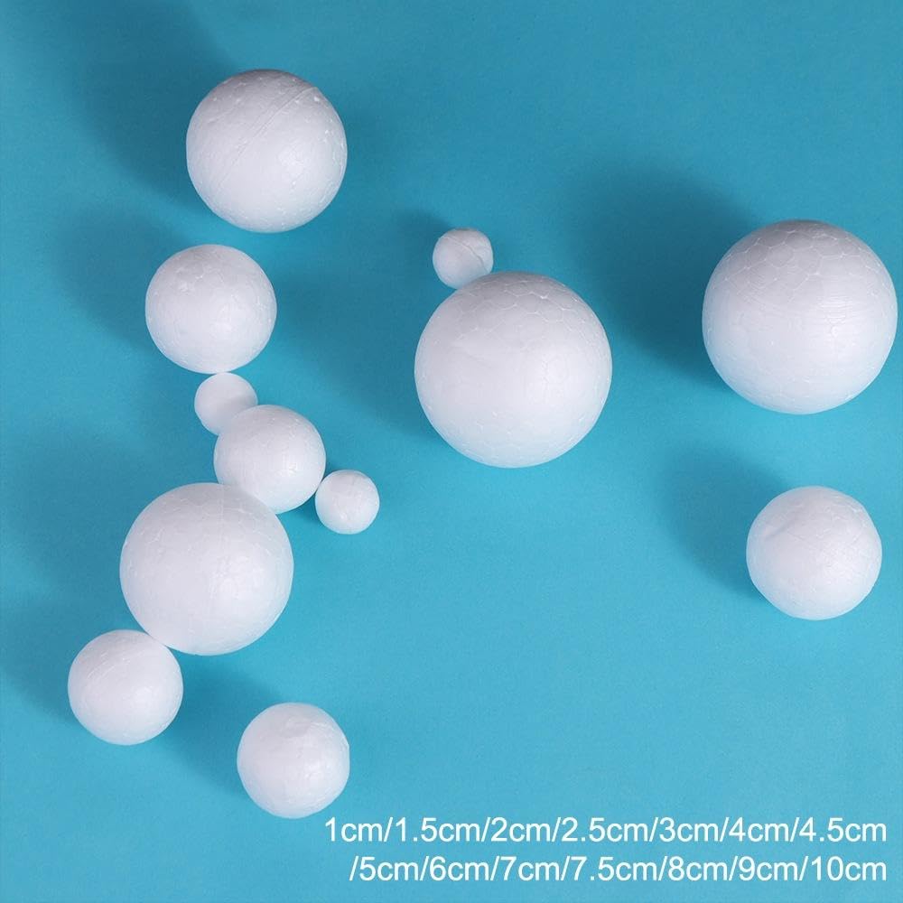 Lot De 2 Boules En Mousse Polystyrène Blanches 20 Cm - Pour DIY, Décoration Et Projets Scolaires