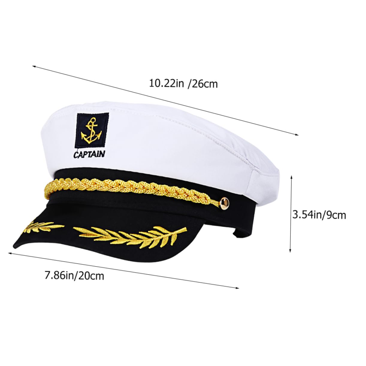 BESTYASH 20 Cappelli da Capitano Bianco, Accessorio da Cosplay in Cotone e Plastica, Confortevole al Tatto, per Feste in Maschera e Gioco di Ruolo