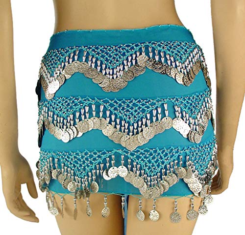 Belly Dance Chiffon Colorful Bead & Coin Hip Scarf | WINDING WINDS2