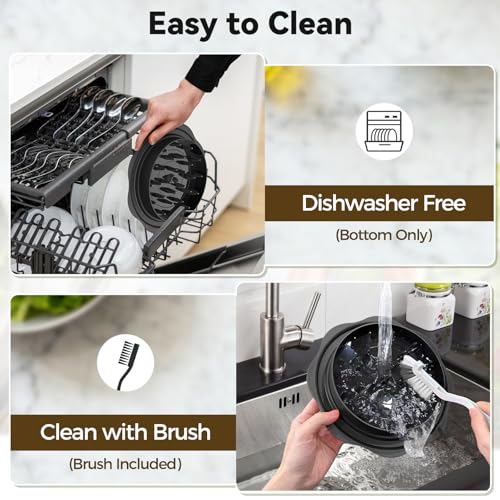 10" Pro Chicken Shredder Tool Twist Large for Kitchen, BPA-Free Food-Safe Meat Grinder, Visible Chicken Breast Meat Shredder with Strong Anti-Slip Bottom & Ergonomic Handle, Black image 6