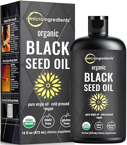 Micro Ingredients Black Seed Oil Organic Cold Pressed, 16 fl oz |...