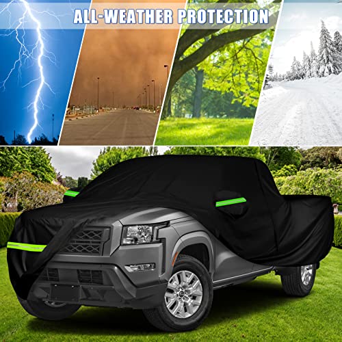 Image of Waterproof Truck Cover Replace for Nissan Frontier CrewCab 6ft Bed, 6 Layers All Weather Truck Cover with Zipper Door & Windproof Bands for Snow Rain Dust Hail Protection (6ft Bed)
