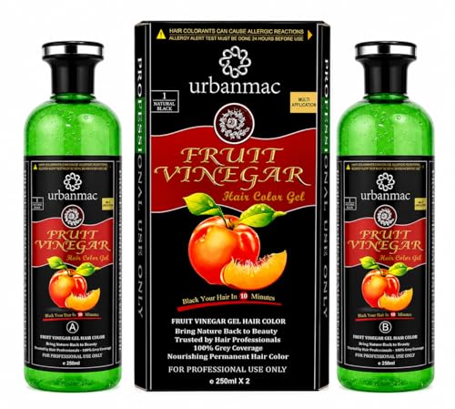 Image of Fruit Vinegar Gel Hair Color Natural Hair Color Dye for Black Hair Dye (BLACK, 250ml X 2)