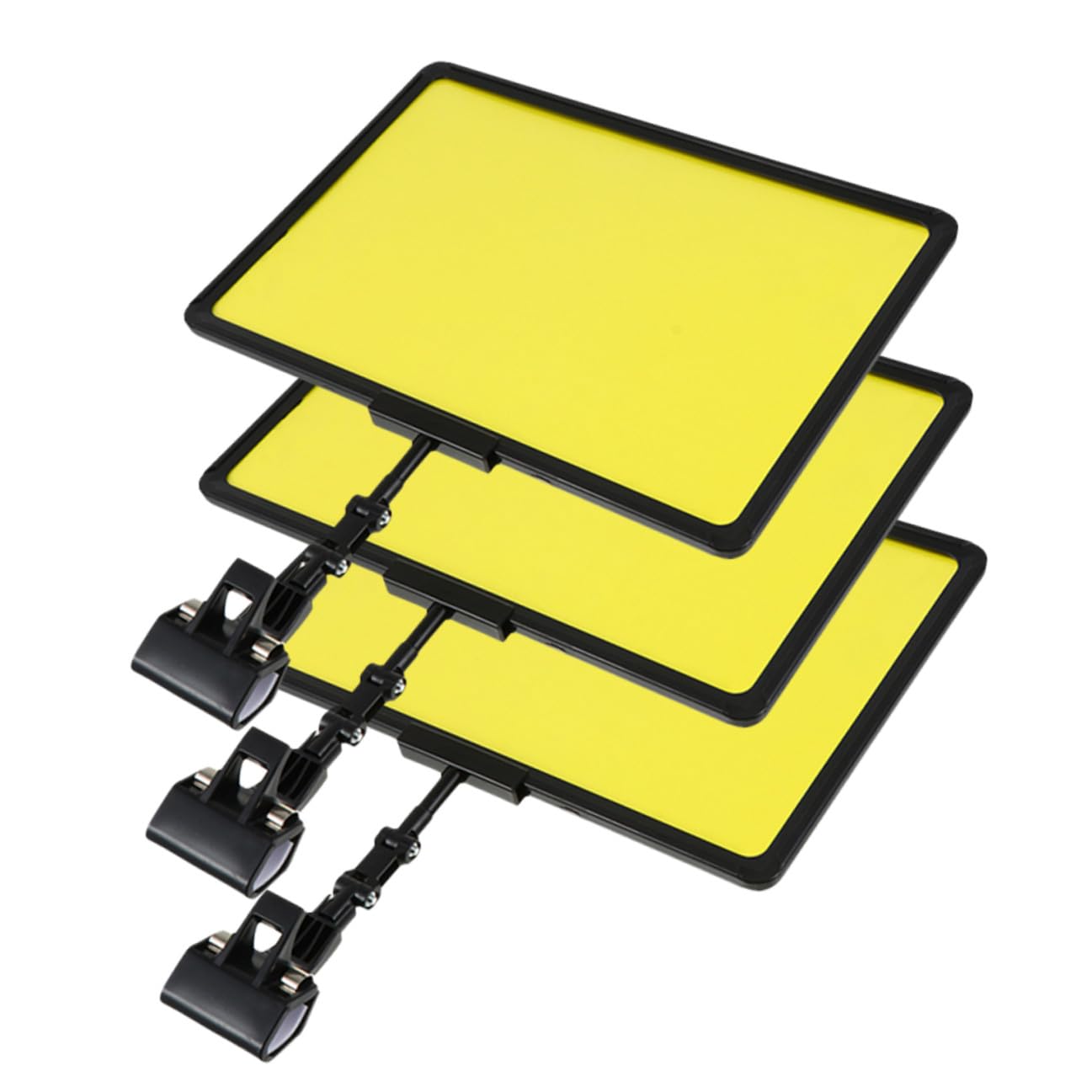 BESTonZON Set 3 Pezzi Espositore per Cartellini dei Prezzi con Clip in Plastica Nera Porta Cartelli Pubblicitari Multifunzione per Supermercati Negozi e Eventi Supporto Leggero e
